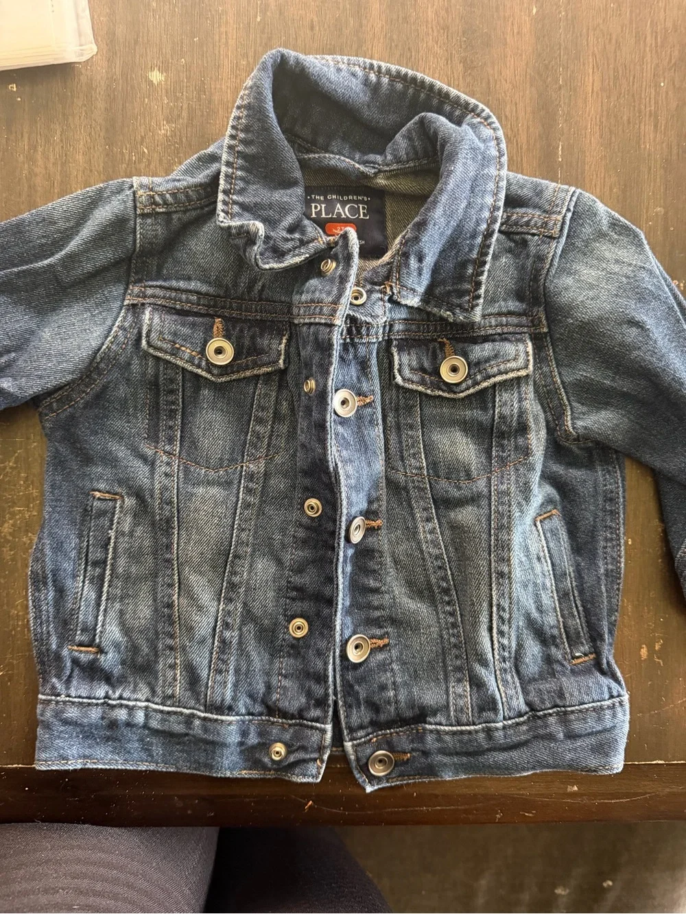 The Children's Place Dark Blue Denim Jacket with Button Front